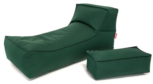 Ecopuf Outdoor Sitzsack Relaxliege Camel – wetterfester Sitzsack Sessel mit Abnehmbarer Kopfstütze – UV-resistenter Bean Bag – für drinnen und draußen