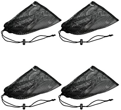 NOLITOY 4 Stück Aufbewahrungstasche Tennis Sportrucksack Mesh-packsack Kleinigkeiten Netzbeutel Rucksack Für Den Strand Kordelzugbeutel Netztasche Sporttasche Reisen Spielzeug Polyester