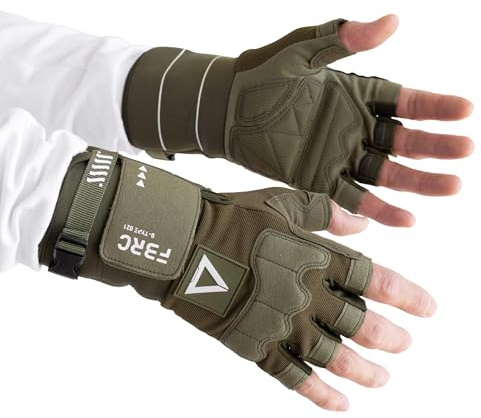 Fabric of the Universe Tactical Fingerless Logo Gloves (Mil-Green G-Type 021, X-Large)