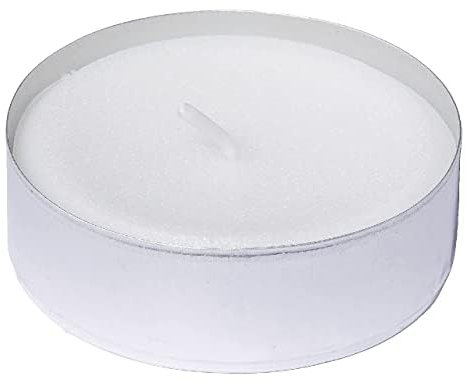 XXL Jumbo Teelichte weiß ohne Duft Großpackung 8 Stunden Paraffinwachs Stövchen Deko Gastronomie Outdoor Party Windgläser Durchmesser 57mm (Maxi Teelichter + Streichhölzer, 144 Stück)