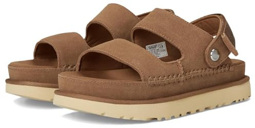 UGG Goldenstar Glide Sandale Aus Kastanienfarbenem Wildleder, Size: 36