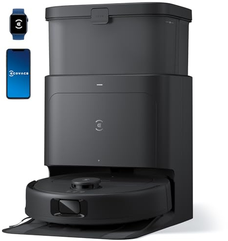 ECOVACS DEEBOT N30 Omni Robot Vacuum and Mop, 10000Pa Suction, TruEdge Adaptive Edge Mopping, ZeroTangle 2.0 Technology, Hot Air-Drying, Self-Emptying, Auto-Lift Mopping, Obstacle Avoidance
