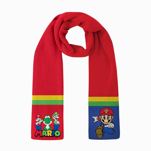 MAJEQZGY Mario Schal Kinderschal Winterschal Mario Herbst Winter HalstüCher HalswäRmer Weihnachtsschal für Kinder Jungen Mädchen Teenager