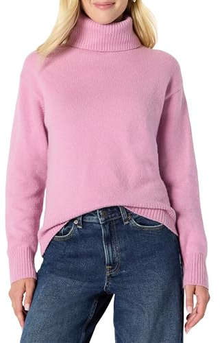 Amazon Essentials (Demi's Pick) Women's Relaxed-Fit Cotton Blend Turtleneck Pullover Sweater, Mauve, X-Large