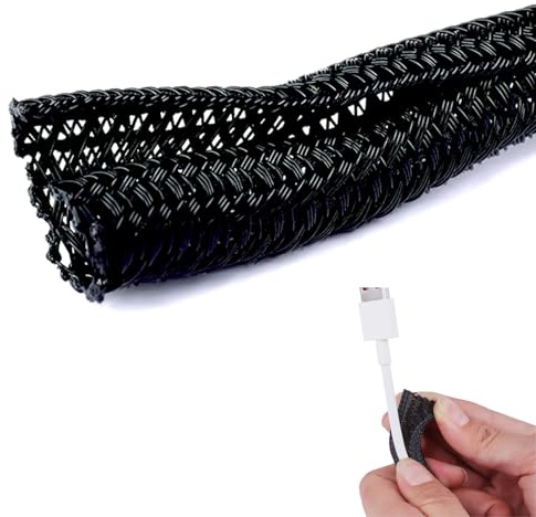 Guaina Cavi Auto-Guaina per cavi elettrici-Fermante 6mm - Manchon di Cavo di 3,1 m per Gestione dei Cavi - Ideale per Ufficio, Casa e Auto - Colore Bianco e Design Innovativo