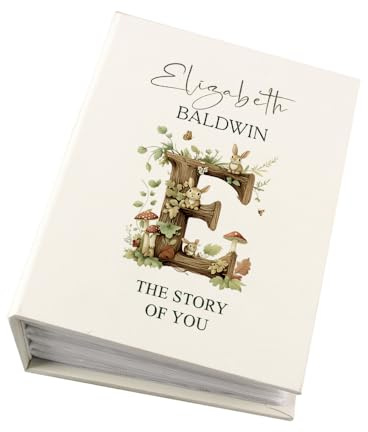 Personalised Baby Photo Album with Woodland Animal Designs, 6x4 Inch, 100 Photos Capacity, Protective Sleeves, 16.7x12.5 cm