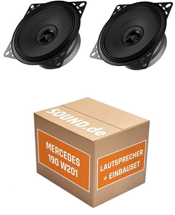 Lautsprecher Boxen Einbaupaket für Audison APX 4 kompatibel mit Mercedes 190 W201 vorne | 2X Tief-Mitteltöner mit integriertem Hochtöner 120W MAX