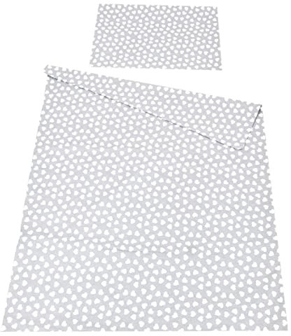 Babylux Kinderbettwäsche 2 TLG. 90 x 120cm Bettwäsche Bettset Babybettwäsche (95. Herzen Grau)