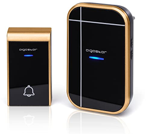 Aigostar - Campanello Senza Fili, Campanello Wireless Impermeabile IP44 da Esterno, Portata 150m con 36 Melodie e 3 Livelli di Volume, 1 Trasmettitore + 1 Ricevitori
