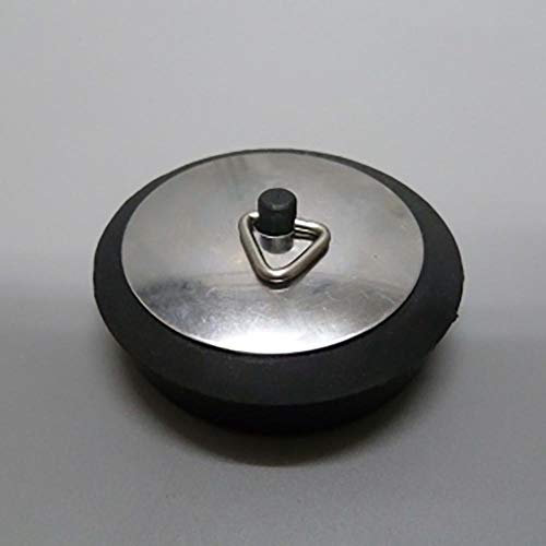 Saneaplast TAPON Lavabo/Bidet/BAÑERA con EMBELLECEDOR 47MM Goma/Chapa Negro/INOX 320057