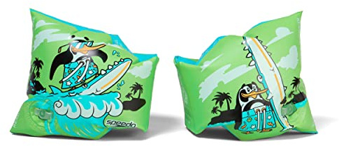 Speedo Unisex-Baby Character Printed Armbands | Swimming Arm Bands | Learn to Swim | Floats, Chima Azure Blue/Fluro Green, 2-6