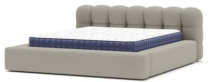 Siblo Bett 140x200 cm - Modern Polsterbett - Doppelbett mit Bettkasten und Lattenros - Zelda Kollektion - Robust Bett mit Stauraum - Bettgestell aus Holz - Grau