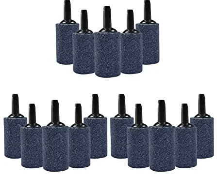 WUDQIJI Aquarium Luftausströmer 15 Stück Φ1,5 cm Luftstein für Aquarium Luftblase Stein Sauerstoffstein Sprudler Luftblasen Diffusor Blasendiffusor Airstone für Aquarium Pumpe Hydroponik