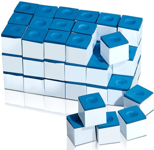 Junkin 72 Pcs Pool Chalk Cubes for Billiard Cue Sticks, 48/72/144 Pack Options, Table Accessories for Clubs, Bars & Home (Blue)