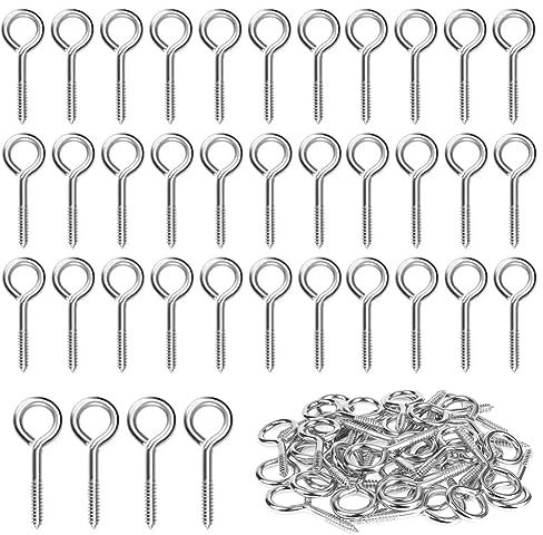 40 Piezas M3 Ganchos de Tornillos de Ojo Atornillados Tornillos Autorroscantes de Acero Inoxidable 304 Ganchos Cancamos Pequeños 40mm