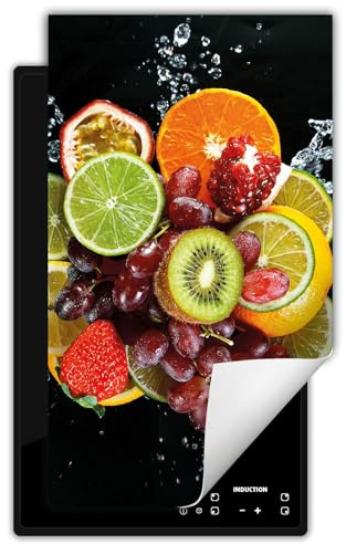 DarHaus Tapis de protection pour plaque à induction 30x52 cm - noir - fruit