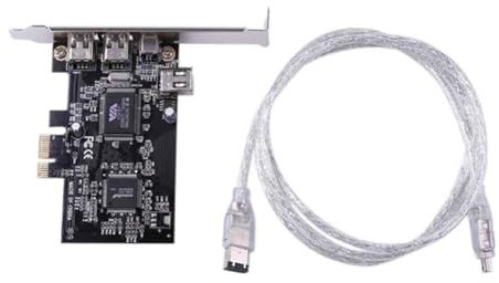 Pluuttiem Tarjeta adaptadora PCIe de 4 puertos (3 x 6 + 1 x ) Firewire 800 IEEE 1394, alta velocidad, 800 Mbps, cable de 6 a , fácil de usar