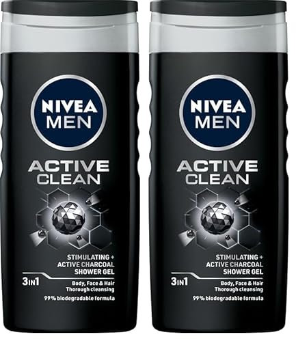 NIVEA Gel doccia Active Clean da 250 ml (Confezione da 2)