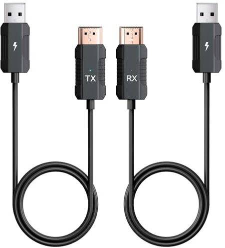 Uniytriox Wireless HDMI Transmitter and Receiver, 1080P HD HDMI Funkübertragung für Streaming Video Audio File von Laptop/PC zu HDTV/Projector/Monitor (Schwarz)