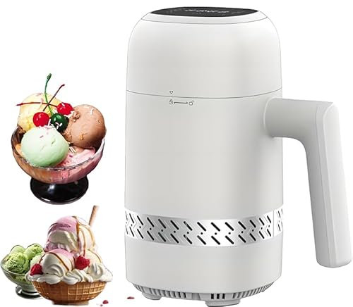 XoTiq Elektrische Eismaschine, 1.5L Eismaschine, Hausgemachte Eiscreme Sorbet & Frozen Yoghurt, drehbare Eismaschinen ohne Vorgefrieren, leicht zu reinigen, Fruchteismaschine für den Hausgebrauch