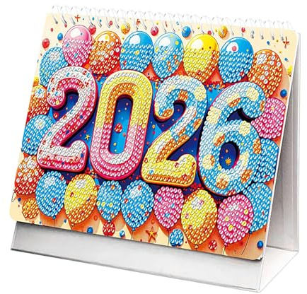 Zunetsutock Calendario 2026 – Agenda artistica da scrivania con strass, organizer mensile da ufficio, da scrivania per insegnanti, studenti, aule, per compleanno, Natale, scuola