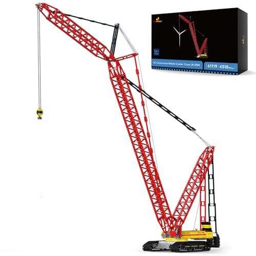 JMBricklayer RC Crane Building Blocks Set, Construction Toys with Motors, Mechanical Crawler Crane for Adults, Large Heavy Duty Building Kit for Room Home Office Decor, Gifts for Age 14+