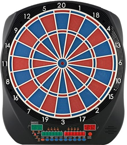 Bull's Flash Elektronik Dartboard/Dartscheibe/Dartautomat, Russ Bray Sound, inkl. 6 Darts
