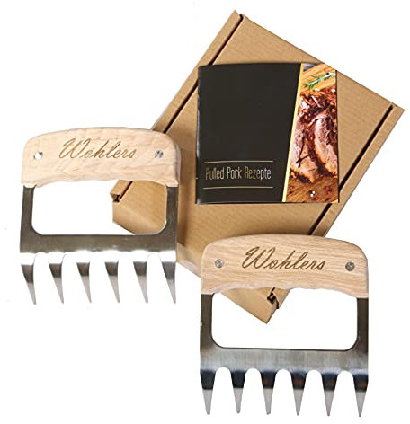 Wohlers Griffes de porc Pulled pour barbecue juteux et délicieux - En acier inoxydable - Pour un porc effilé parfait - Avec les griffes de viande pour une fête inoubliable dans le jardin.