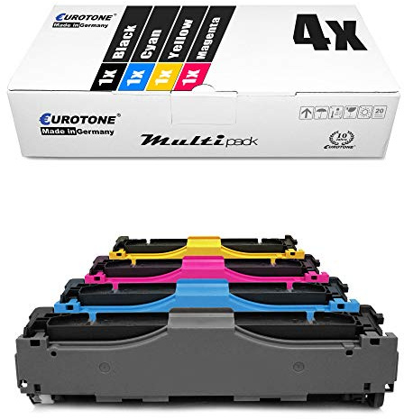 4X Müller Printware kompatibler Toner für HP Laserjet Pro 300 Color M 351 A ersetzt CE410X-13A 305A 305X