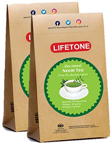 Thé tropical à la feuille de neem, herbe médicinale, 40 sachets de thé, 80g
