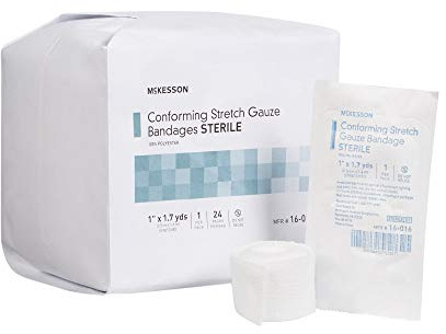 McKesson Conforming Stretch Gauze Bandages, Sterile, 1 in x 1 7/10 yd, 24 Count