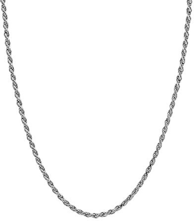 Cadena De Oro 14K Amarillo o Blanco Macizo De 2mm Corte De Diamante Fuerte Con Cierre De Garra De Langosta Para Hombres o Mujeres, Delgada Para Colgantes De 16-24 Pulgadas
