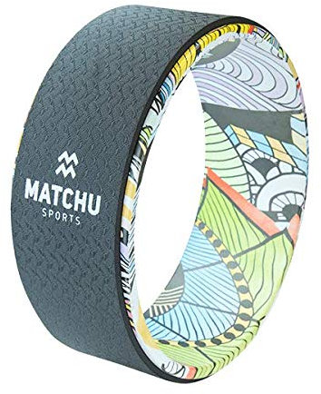 MATCHU - Yoga-Rad - Yogarad - Rutschfest - Einzigartiges Design - 1,3kg - 33cm Durchmesser - Stabiles ABS - Verbesserung der Flexibilität und Mobilität - Dehnungsübungen