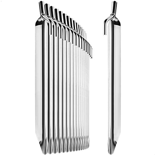 COM-FOUR® piquets de Tente 16x en Acier - piquets Robustes en V pour Le Camping et l'extérieur - idéal pour Les terrains normaux