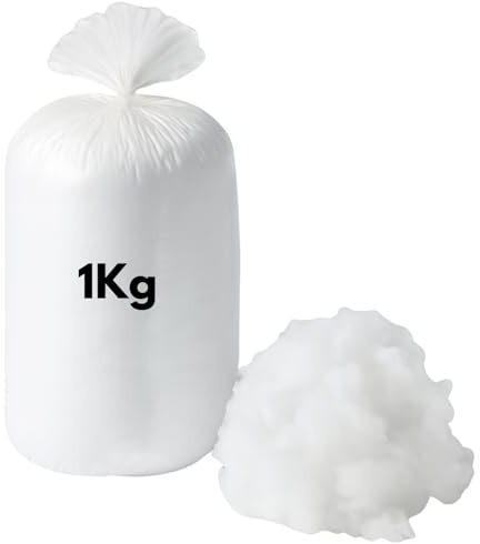 Bedding Home Bounce Back 100% Virgin Polyester Hollowfibre Filling 1Kg | Washable White Fluff Soft Stuffing for Sofas, Cushions, Bed Pillow Stuffing (1KG)