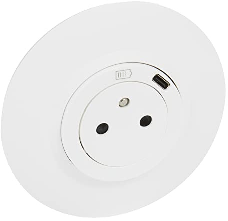Legrand - Prise de courant surface 2P+T standard FB avec chargeur USB type C Complet . Dooxie, Blanc