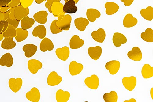 SHATCHI 14 Gram Golden Heart Shape Table Scatter Confetti Wedding Favour Anniversary Birthday Mother’s Day Party Decorations, Gold