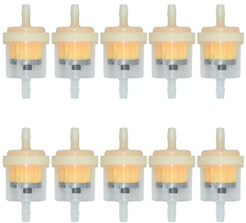 Universal Gas Inline Fuel Filters with Magnet for Motorcycle ATV Quad Go Karts Accessories 3/16 Inch (Pack of 10)