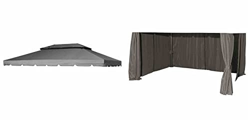 Siena Garden 727476 Dach Dubai 3x4, Grau & 727478 Seitenteile Dubai 3x4, Grau