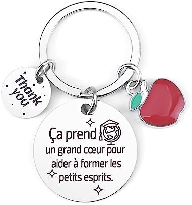 Cadeau Original Maitresse D'école Fin D'année Porte Cles Merci Professeur Aesh Avm Nounou Creche Atsem Coach Pour Noël