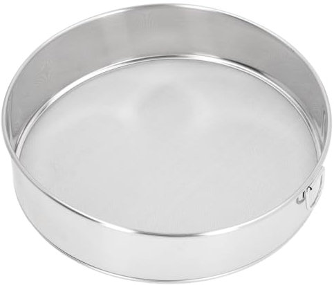Jauarta Round Sieve 80 Mesh Large Silver Titanium Coated Filter Non-Stick Stainless Steel Flour Sifter Icing Sugar Cocoa Powder
