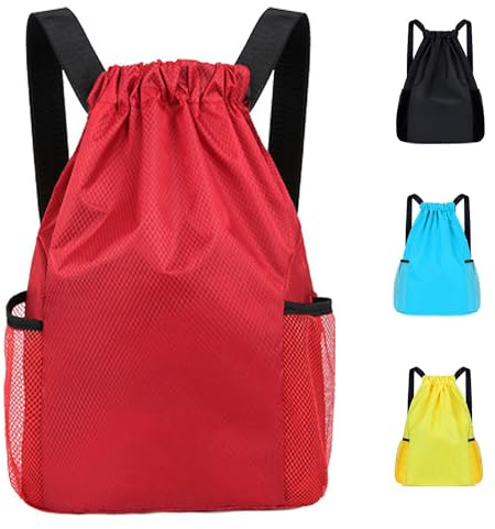 Bolsa con cordón impermeable para natación, polietileno, unisex, grande, deportiva, mochila de tela Oxford, saco de gimnasio para escuela, viajes, natación, vacaciones, escalada, senderismo (50 x 44