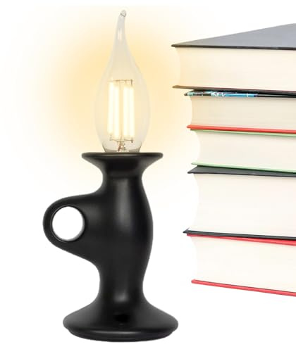 Lámpara Retro De Escritorio - Luz de Vela Lámpara Retro Decoración de Escritorio,Luz Ambiental Regulable Recargable para Salón Dormitorio Residencia Cumpleaños Restaurante Bar Hotel Tienda Fiesta