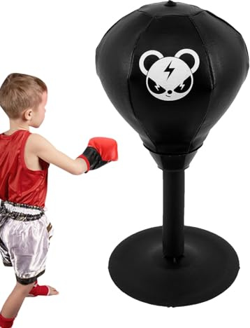 Rolig boxningssäck för barn och ungdomar, boxboll med sugkopp för bordsskivan – robust boxningssäck för bordet | för kvinnor män flickor tonåring vuxen fru flickvän