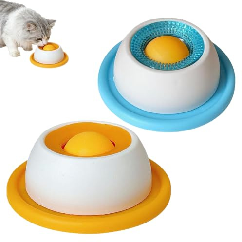 Bol De Léchage pour Chien, Tapis De Léchage Chien, Jouet à lécher pour animaux de compagnie, Bol À Lécher pour Chien À Alimentation Lente avec Ventouse, pour Animaux De Petite Et Moyenne Taille (#A+B)