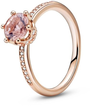 PANDORA Ring Rosé Rosa funkelnde Krone rosévergoldet Zirkonia 188289C01