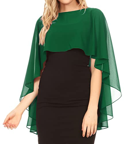 Sakkas Anya douce demoiselle d'honneur en mousseline de soie mariée Cap Wrap Bolero Shrug