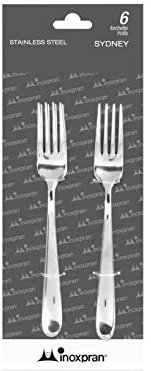 INOXPRAN - 6 Forchette da Frutta SYDNEY, Realizzate in Acciaio Inossidabile, Resistenti e Durature, Design Moderno ed Elegante, 100% Made in Italy, Lavabili in Lavastoviglie