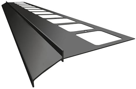 Renoplast® Profilé D'égout en Aluminium K100 200cm Graphite | Finition de Terrasses | Sols Carrelés sur Mortier-colle | Systèmes D'évacuation D'eau Profilé D'angle | Protection Anticorrosion Profilés