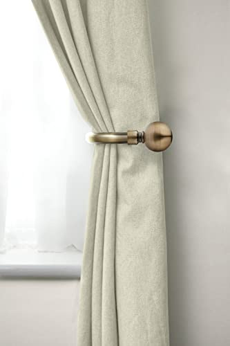 Emma Barclay, Ball - Pair of Holdaback Tiebacks with End Finials in Antique Brass - 20cm